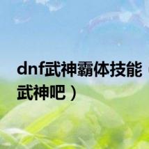 dnf武神霸体技能(dnf武神吧)