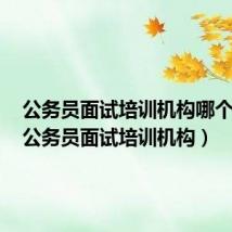 公务员面试培训机构哪个可靠（公务员面试培训机构）