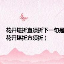 花开堪折直须折下一句是什么（花开堪折方须折）
