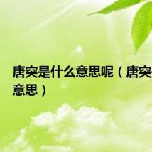 唐突是什么意思呢（唐突是什么意思）