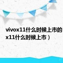 vivox11什么时候上市的(vivox11什么时候上市)