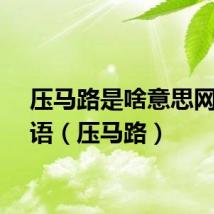 压马路是啥意思网络用语（压马路）