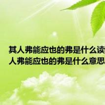 其人弗能应也的弗是什么读音（其人弗能应也的弗是什么意思）