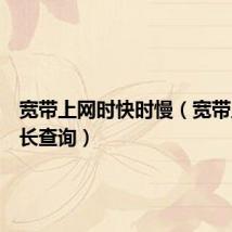 宽带上网时快时慢（宽带上网时长查询）