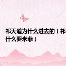 祁天道为什么进去的（祁天道为什么娶米菲）