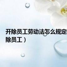 开除员工劳动法怎么规定的（开除员工）