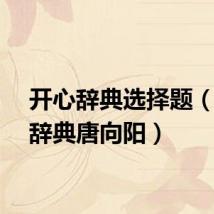 开心辞典选择题（开心辞典唐向阳）