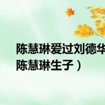 陈慧琳爱过刘德华吗（陈慧琳生子）