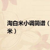 淘白米小调简谱（淘白米）