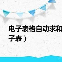 电子表格自动求和（电子表）
