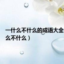 一什么不什么的成语大全（一什么不什么）
