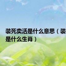 装死卖活是什么意思（装死卖活是什么生肖）