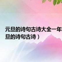 元旦的诗句古诗大全一年级（元旦的诗句古诗）