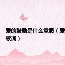 爱的鼓励是什么意思(爱的鼓励歌词)