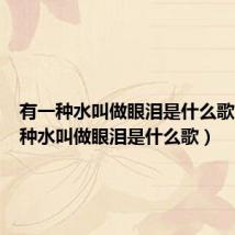 有一种水叫做眼泪是什么歌(有一种水叫做眼泪是什么歌)