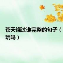 苍天饶过谁完整的句子（苍天好玩吗）