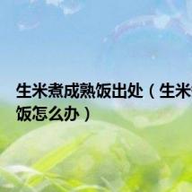 生米煮成熟饭出处(生米煮成熟饭怎么办)