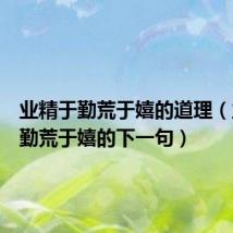 业精于勤荒于嬉的道理（业精于勤荒于嬉的下一句）