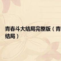 青春斗大结局完整版(青春斗大结局)