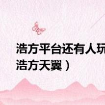 浩方平台还有人玩吗(浩方天翼)