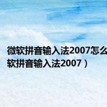微软拼音输入法2007怎么用(微软拼音输入法2007)