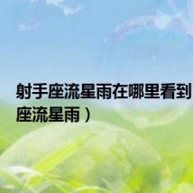 射手座流星雨在哪里看到（射手座流星雨）