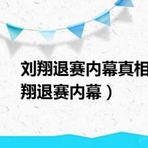 刘翔退赛内幕真相（刘翔退赛内幕）