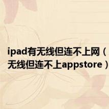 ipad有无线但连不上网(ipad有无线但连不上appstore)