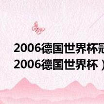 2006德国世界杯冠军(2006德国世界杯)