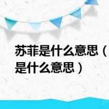苏菲是什么意思(苏菲是什么意思)