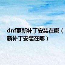 dnf更新补丁安装在哪(dnf更新补丁安装在哪)