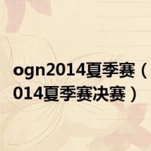ogn2014夏季赛(ogn2014夏季赛决赛)