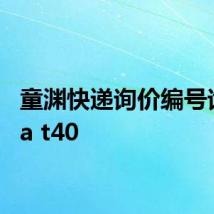 童渊快递询价编号询价ya t40