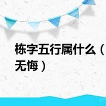 栋字五行属什么（栋力无悔）