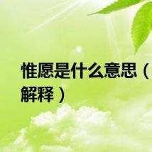 惟愿是什么意思（惟愿解释）
