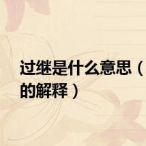 过继是什么意思（过继的解释）