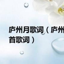 庐州月歌词（庐州月整首歌词）