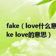 fake（love什么意思 fake love的意思）