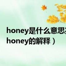 honey是什么意思英文（honey的解释）