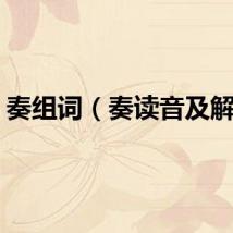 奏组词（奏读音及解释）
