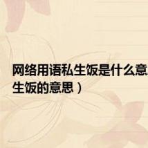 网络用语私生饭是什么意思（私生饭的意思）