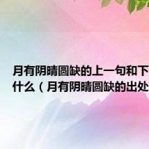 月有阴晴圆缺的上一句和下一句是什么(月有阴晴圆缺的出处)