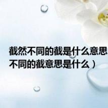 截然不同的截是什么意思(截然不同的截意思是什么)