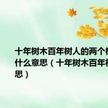 十年树木百年树人的两个树分别是什么意思(十年树木百年树人的意思)