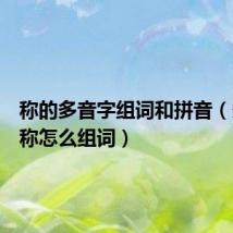 称的多音字组词和拼音(多音字称怎么组词)