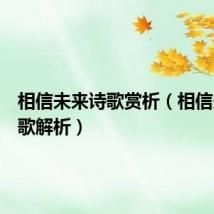 相信未来诗歌赏析(相信未来诗歌解析)