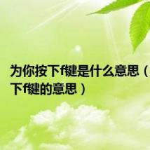 为你按下f键是什么意思（为你按下f键的意思）