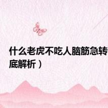 什么老虎不吃人脑筋急转弯(谜底解析)