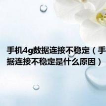 手机4g数据连接不稳定（手机4g数据连接不稳定是什么原因）