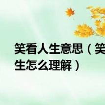 笑看人生意思（笑看人生怎么理解）